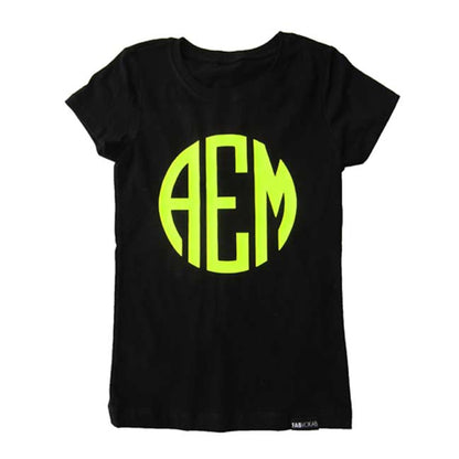 INITIALS VIBRANT NEON GREEN CUSTOM Short Sleeve T-shirt FABVOKAB