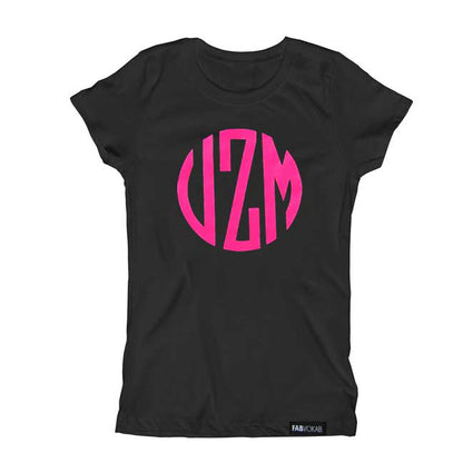 INITIALS VIBRANT PINK CUSTOM Short Sleeve T-shirt FABVOKAB
