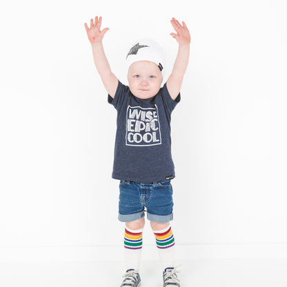 WISE EPIC COOL Blue Short Sleve T-shirt FABVOKAB