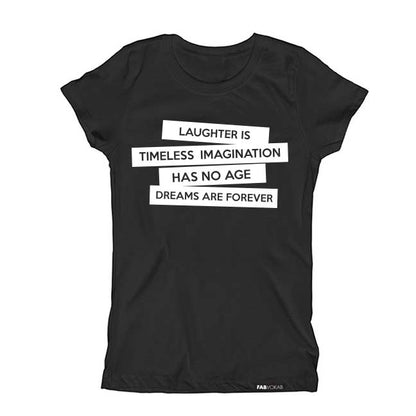 LAUGHTER IS TIMELESS Short Sleeve T-shirt FABVOKAB