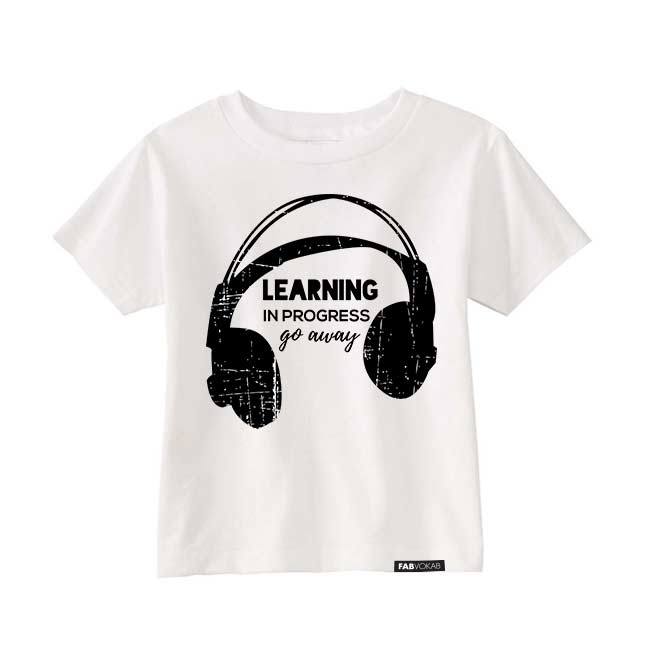 LEARNING IN PROGRESS Kids, Girls, Boys, Teens Short Sleeve T-shirt FABVOKAB