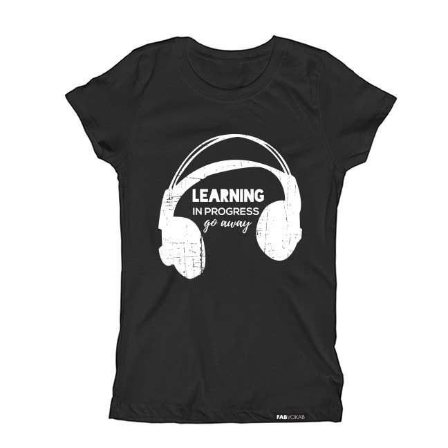 LEARNING IN PROGRESS Kids, Girls, Boys, Teens Short Sleeve T-shirt FABVOKAB