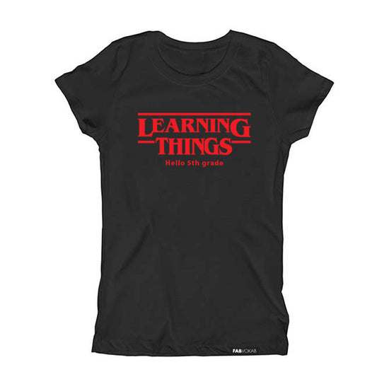 LEARNING THINGS, Hello 5th Grade Kids, Girls, Boys, Teen Short Sleeve T-shirt (Custom) FABVOKAB
