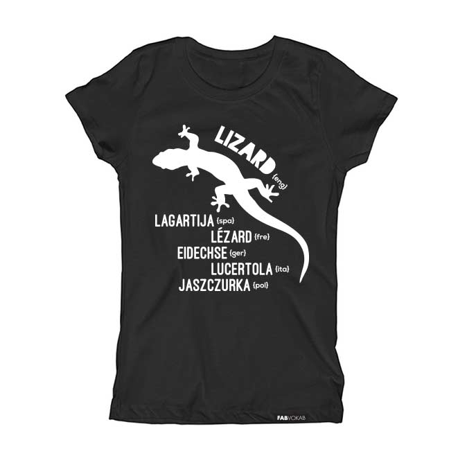 LIZARD multi-language Short Sleeve T-shirt FABVOKAB