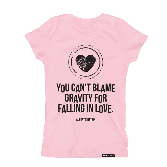 GIRLS LOVE AND GRAVITY Pink Short Sleeve T-shirt FABVOKAB