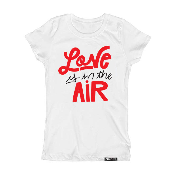 LOVE IS IN THE AIR Kids, Girls, Boys, Unsex Short Sleeve T-shirt FABVOKAB