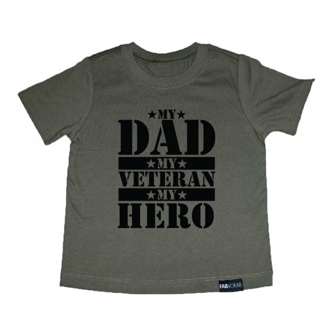 MY DAD MY VETERAN MY HERO Green Short Sleeve T-shirt FABVOKAB