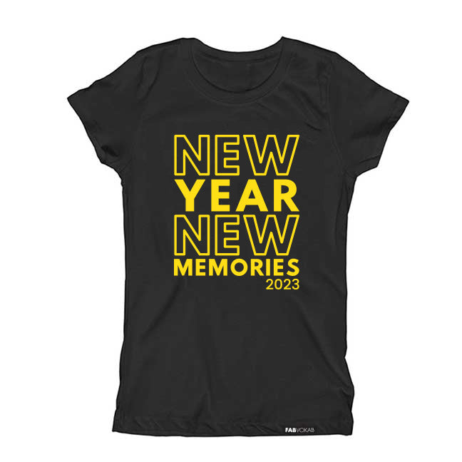 New Year, New Memories Kids, Girls, Boys, Unisex Short Sleeve T-shirt FABVOKAB