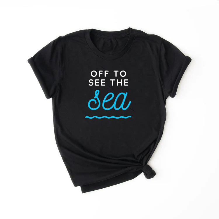 Off to the Sea. Kids, Girls, Teen Summer Short Sleeve T-shirt