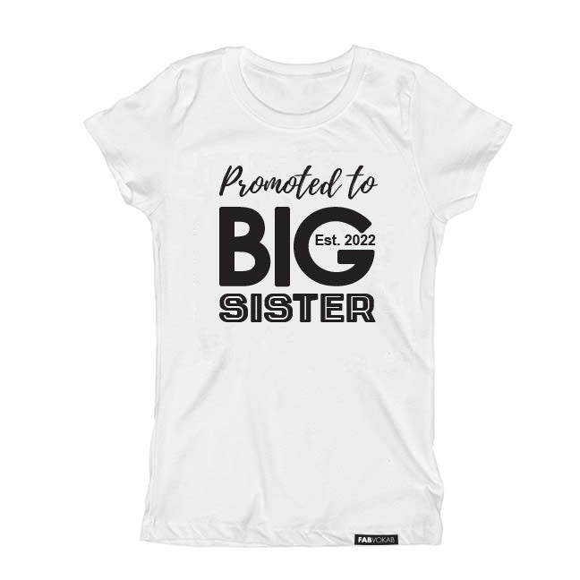 PROMOTED TO BIG SISTER Kids, Girls, Unisex Short Sleeve T-shirt FABVOKAB