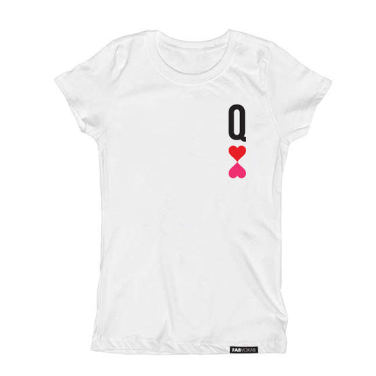 Q (is for Queen) Girls, Kids Teens Valentine's Short Sleeve T-shirt FABVOKAB