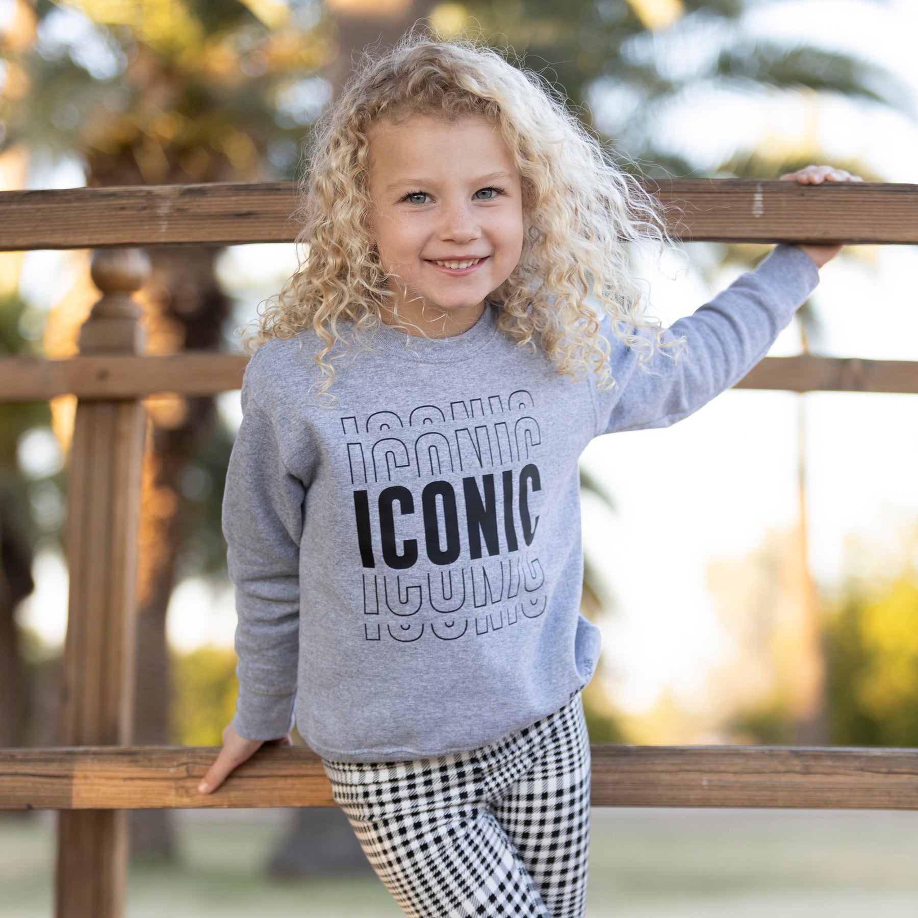 ICONIC. Girls, Boys, Unisex Toddler, Kids Sweatshirt (Grey or Pink) FABVOKAB