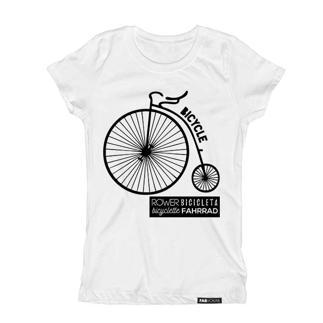 RETRO BIKE multi-language Short Sleve T-shirt FABVOKAB