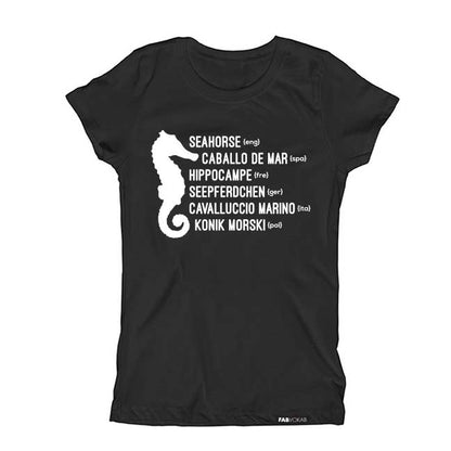 SEAHORSE MULTI-LANGUAGE Short Sleeve T-shirt FABVOKAB