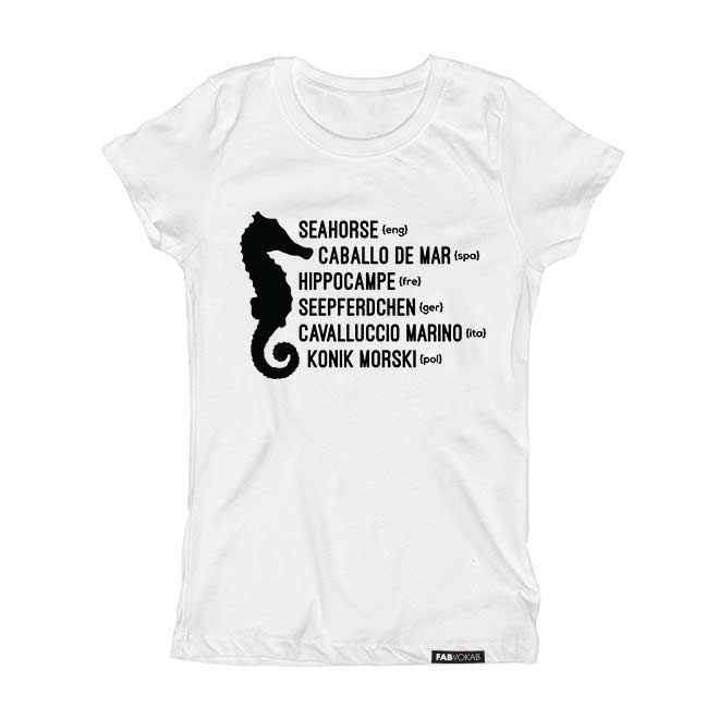 SEAHORSE MULTI-LANGUAGE Short Sleeve T-shirt FABVOKAB