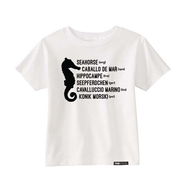 SEAHORSE MULTI-LANGUAGE Short Sleeve T-shirt FABVOKAB