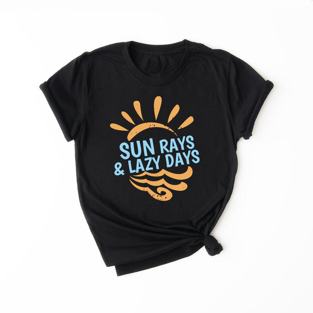 SUN RAYS & LAZY DAY Kids, Girls, Boys, Teen Short Sleeve graphic T-shirt FABVOKAB