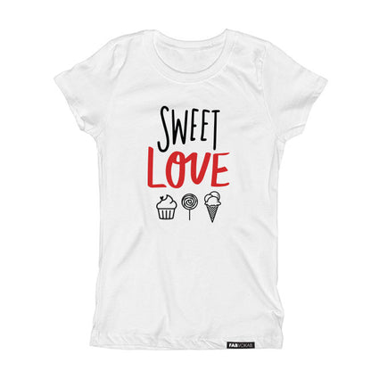 SWEET LOVE affection Kids, Teens, Girls Short Sleeve T-shirt FABVOKAB