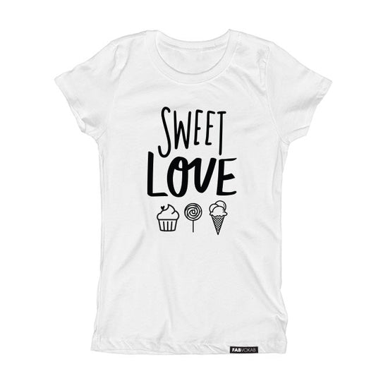 SWEET LOVE affection Kids, Teens, Girls Short Sleeve T-shirt FABVOKAB