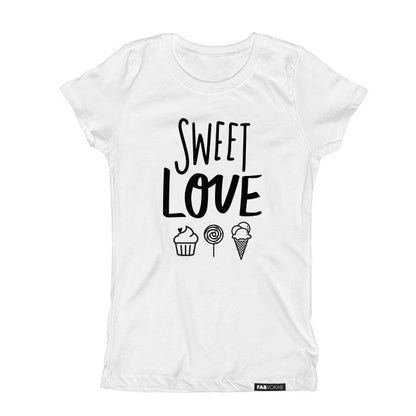 SWEET LOVE affection Kids, Teens, Girls Short Sleeve T-shirt FABVOKAB