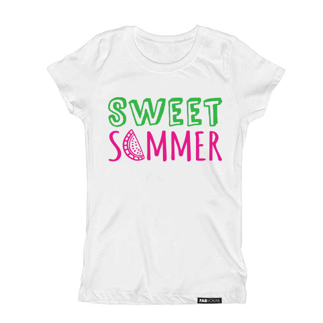 SWEET SUMMER  Kids, Girls, Boys, Teen Short Sleeve graphic T-shirt FABVOKAB