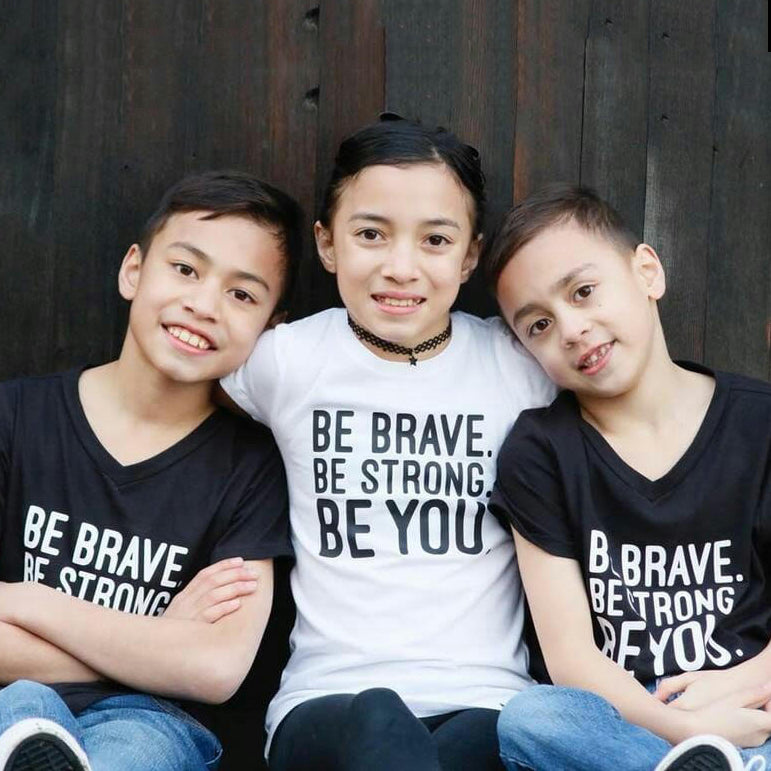 BE BRAVE. BE STRONG. BE YOU. Kids, Teens, Boys, Girls, Unisex Short Sleeve T-shirt FABVOKAB