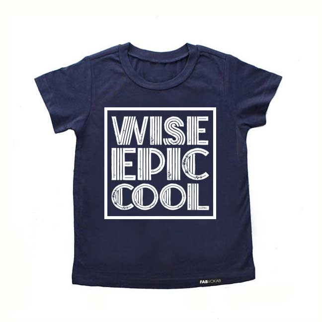 WISE EPIC COOL Blue Short Sleve T-shirt FABVOKAB