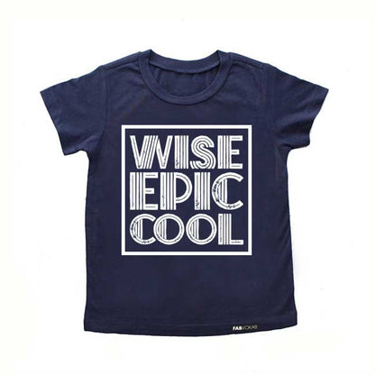 WISE EPIC COOL Blue Short Sleve T-shirt FABVOKAB