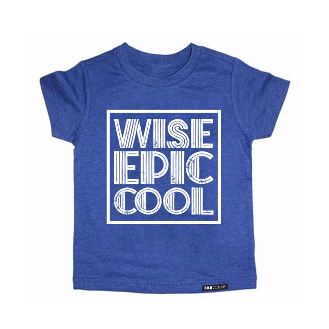 WISE EPIC COOL Blue Short Sleve T-shirt FABVOKAB