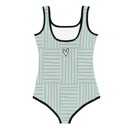 Hello Summer Kids Little Girls Swimsuit (green) FABVOKAB