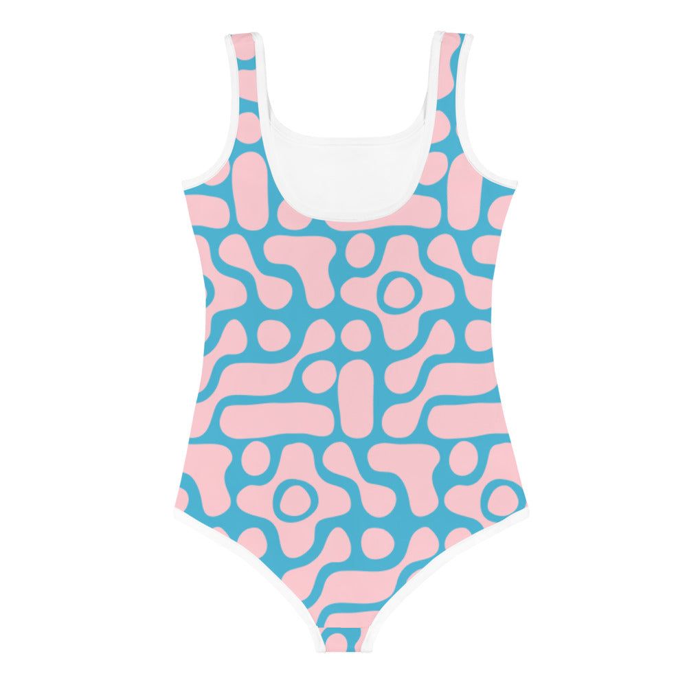 Pink and Blue Extravaganza Little Girls Kids Swimsuit FABVOKAB