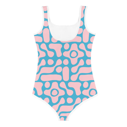 Pink and Blue Extravaganza Little Girls Kids Swimsuit FABVOKAB