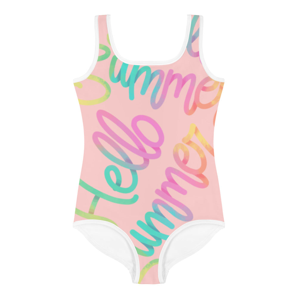 Summer Little Girls Kids Swimsuit (baby pink) FABVOKAB