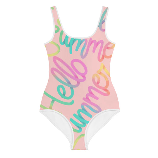 Summer Kids Big Girls Swimsuit (baby pink) FABVOKAB