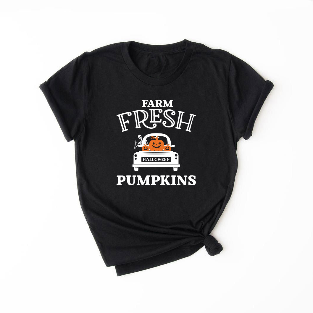 FARM FRESH PUMPKINS KIDS, BOYS, GIRLS, TEEN FALL, HALLOWEEN T-SHIRT FABVOKAB