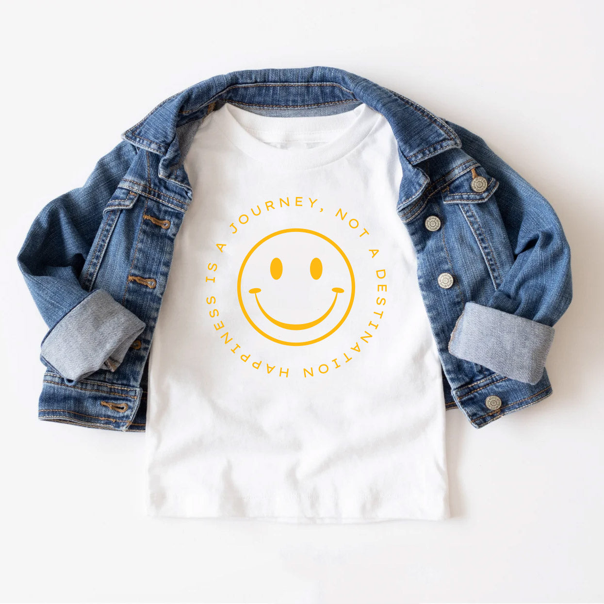 Happiness is a Journey... Kids, Girls Short Sleeve T-shirt FABVOKAB