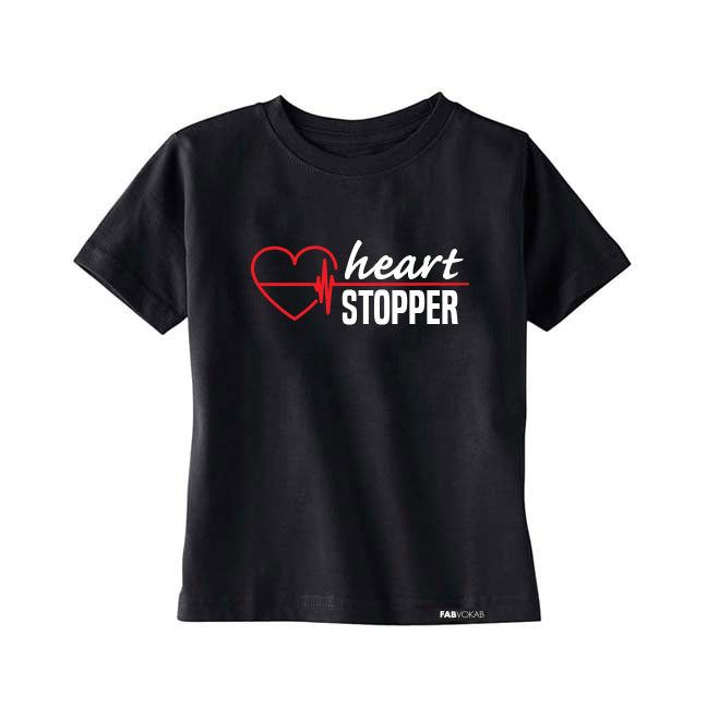 Heart Stopper Kids, Girls, Boys Short Sleeve T-shirt FABVOKAB