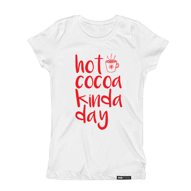 HOT COCOA KINDA DAY KIDS, GIRLS, BOYS, TEEN Holidays Short Sleeve T-shirt FABVOKAB