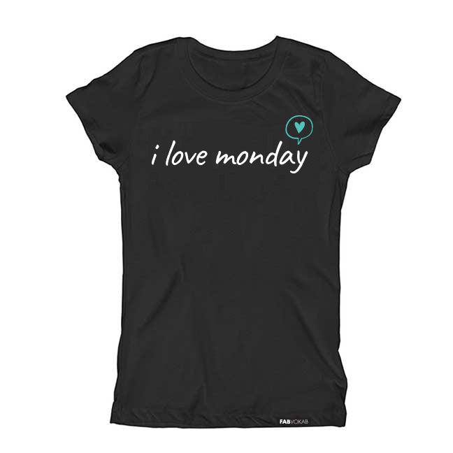 I love Monday Kids, Girls, Boys, Unisex Short Sleeve T-shirt FABVOKAB