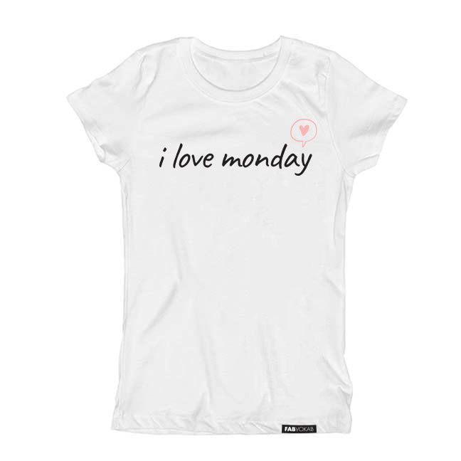 I love Monday Kids, Girls, Boys, Unisex Short Sleeve T-shirt FABVOKAB