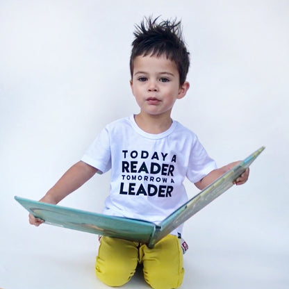 TODAY A READER TOMORROW A LEADER Short Sleeve T-shirt FABVOKAB