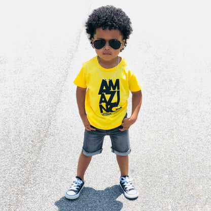 AMAZING Yellow Short Sleeve Kids T-shirt FABVOKAB