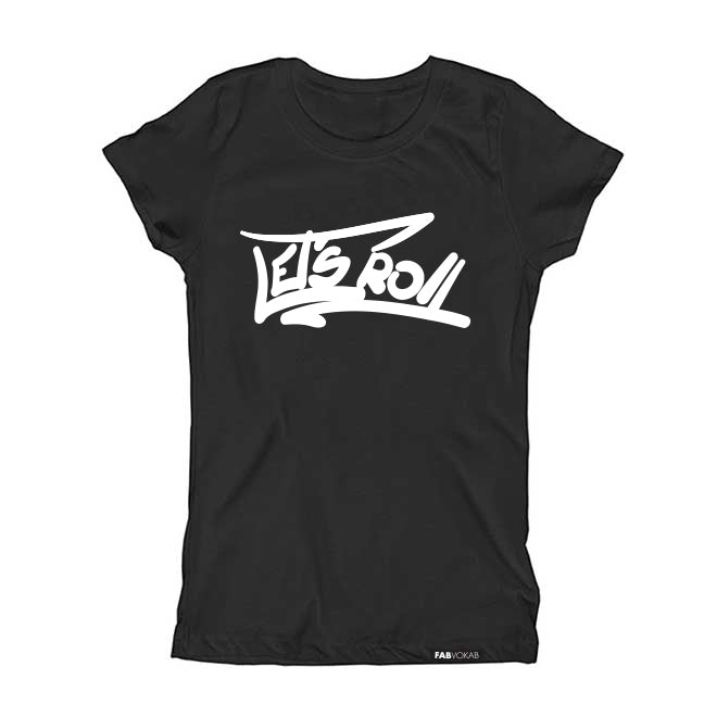 LET'S ROLL SKATER Girls, Boys, Kids, Teen Short Sleeve T-shirt FABVOKAB