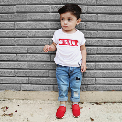 ORIGINAL in Red Short Sleeve Kids, Boys, Girls, Teen T-shirt FABVOKAB