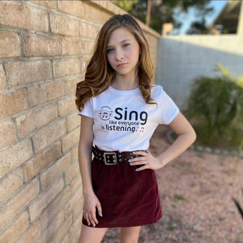 SING LIKE EVERYONE IS LISTENING. Kids, Boys, Girls, Unisex, Teen Short Sleeve T-shirt