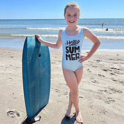 Hello Summer Kids Big Girls Swimsuit (green) FABVOKAB